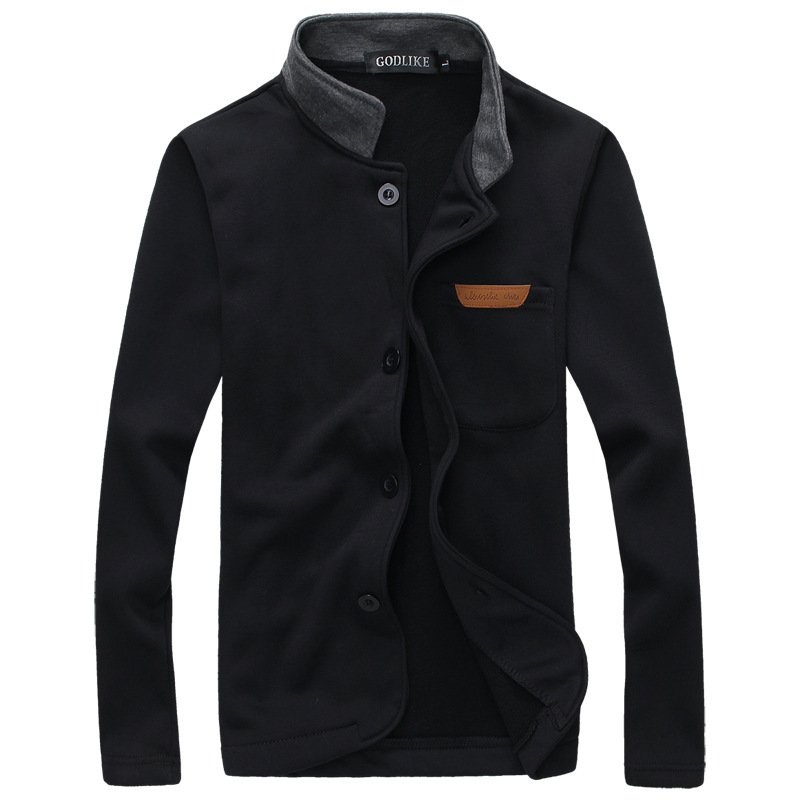 2021 Spring Autumn Best Selling Stand Collar Cardigan Sweater Simple Fashion Men'S Thick Jacket