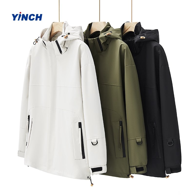 LAYENNE Men's Sports Jacket Fashionable Waterproof and Windproof Custom Label Zip up with Stand up Collar XL Size Polyester