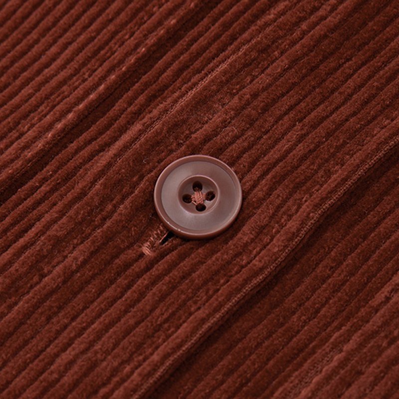 Corduroy Simple Double Pocket Button Jacket