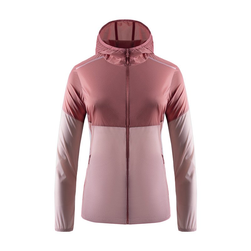 Sun Proof Men's Skin Jacket Patchwork Lightweight Windbreaker Jacket Hooded Zipper Outdoor Active Summer Sun Protective Jacket