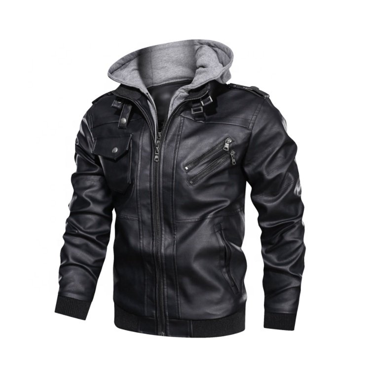 Custom Logo Man Leather Jackets Motorbike Biker Jacket Plus Size Men's Jacket Men's Coat