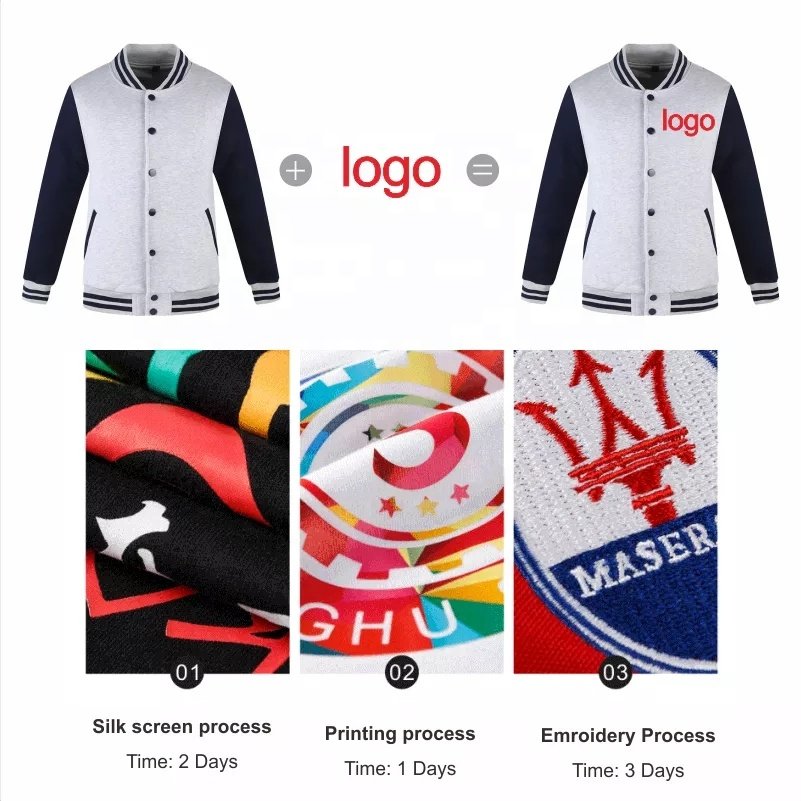 Custom Logo Plus Size Men's Jackets Winter Class Baseball Jackets DIY Print Embroidery Jackets for Men 2022