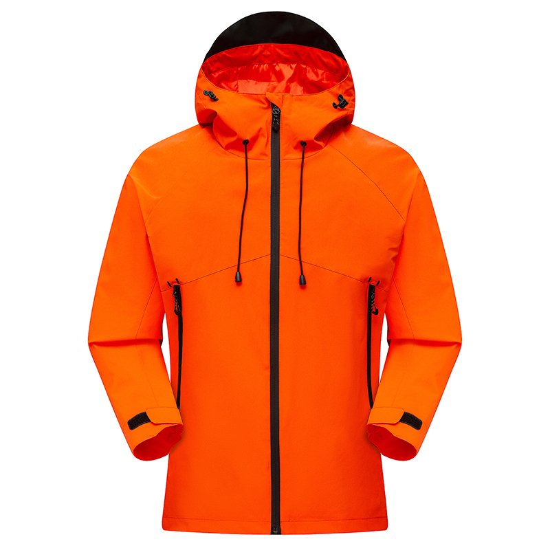 Men's Outdoor Windbreaker Jacket Hooded Casual Sport Pocketed Spring Fall Hiking XL Size Front Logo Custom Jacket For Men