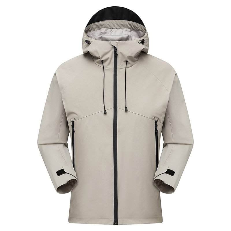 Men's Outdoor Windbreaker Jacket Hooded Casual Sport Pocketed Spring Fall Hiking XL Size Front Logo Custom Jacket For Men