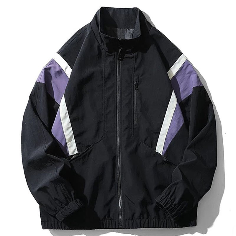 Casual Loose Streetwear Patchwork Windbreaker Coats Zipper Plus Size Men's Jackets College Bomber Varsity Jacket For Men