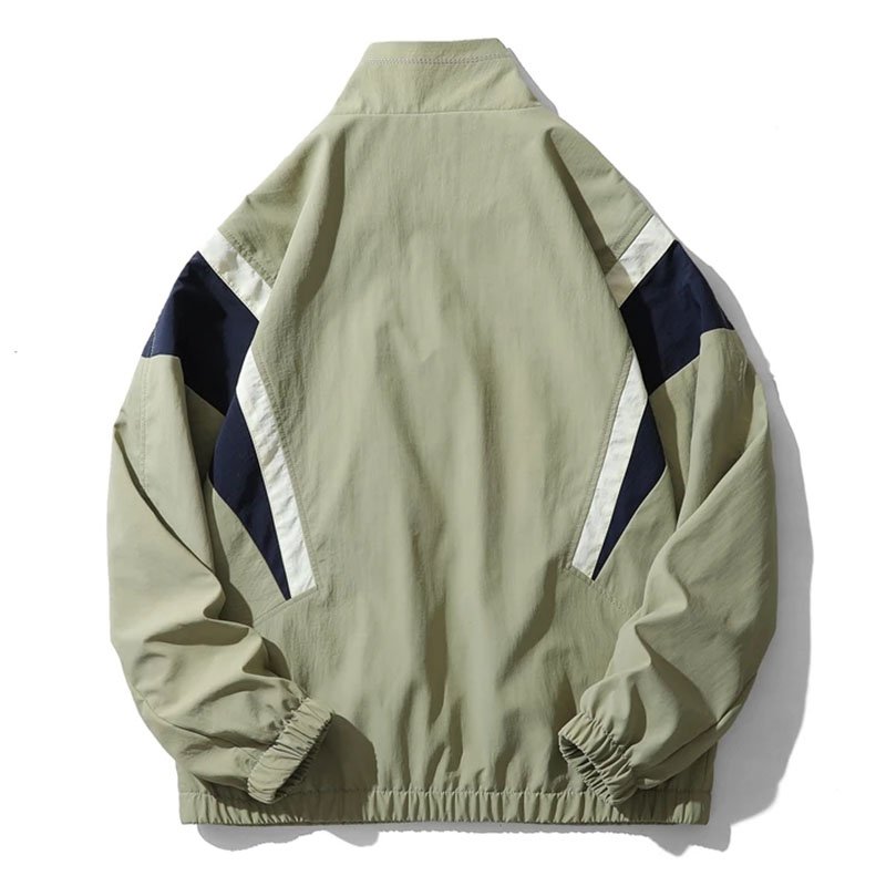 Casual Loose Streetwear Patchwork Windbreaker Coats Zipper Plus Size Men's Jackets College Bomber Varsity Jacket For Men