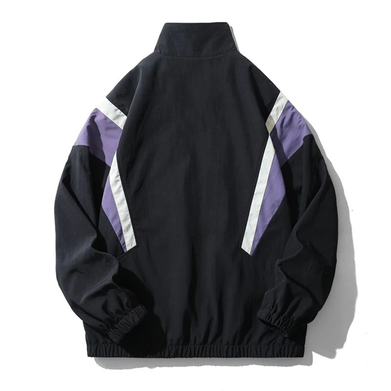 Casual Loose Streetwear Patchwork Windbreaker Coats Zipper Plus Size Men's Jackets College Bomber Varsity Jacket For Men