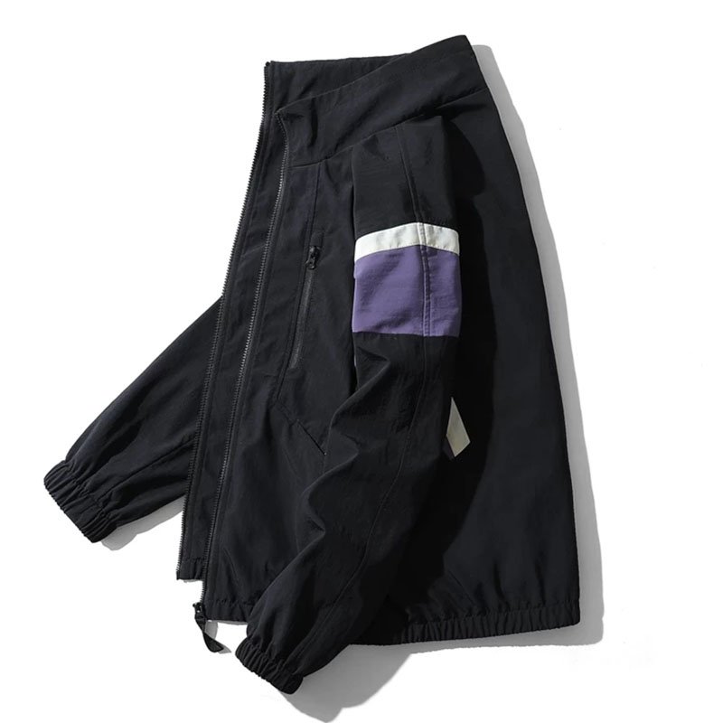 Casual Loose Streetwear Patchwork Windbreaker Coats Zipper Plus Size Men's Jackets College Bomber Varsity Jacket For Men