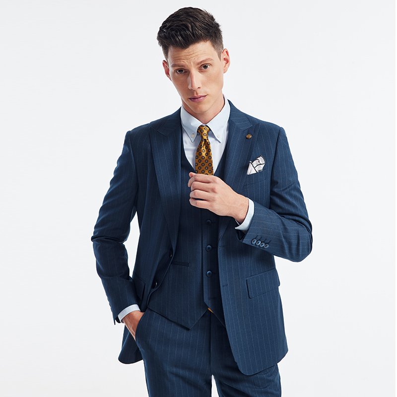Made to Measure Handmade Luxury Quality Satin Lapel Business Suit Single Breasted Suit Men Suits 3 pieces