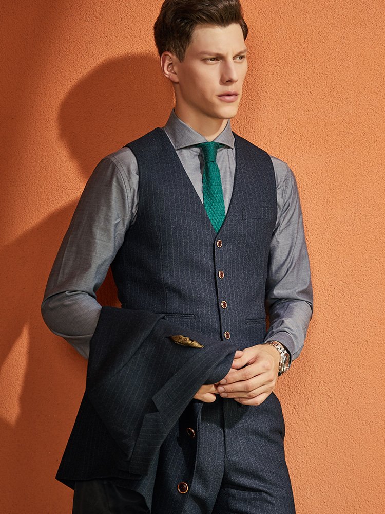 Made to Measure Handmade Luxury Quality Satin Lapel Business Suit Single Breasted Suit Men Suits 3 pieces