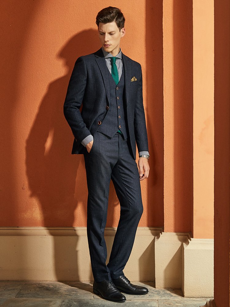 Made to Measure Handmade Luxury Quality Satin Lapel Business Suit Single Breasted Suit Men Suits 3 pieces