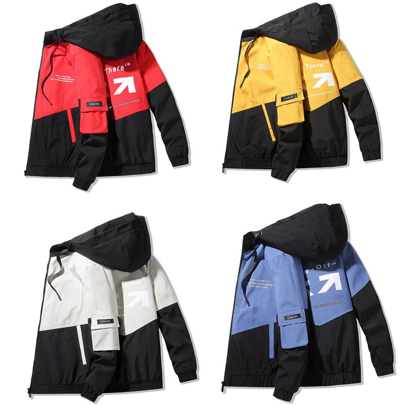 2021 Spring And Autumn Clothes Men Jacket Size 4XL Outwear Hooded Wadded Coat Slim Parka Men's Hooded Fashion Printed Jacket