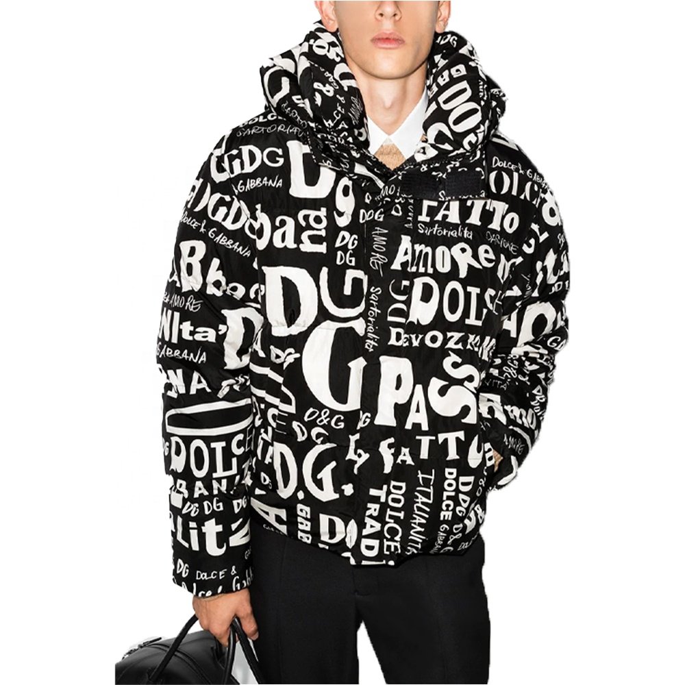 Winter Down Coat Hoodie Puffer Men Clothing Jacket Streetwear Printing Latest Design Custom Puffer Jacket Men 2022