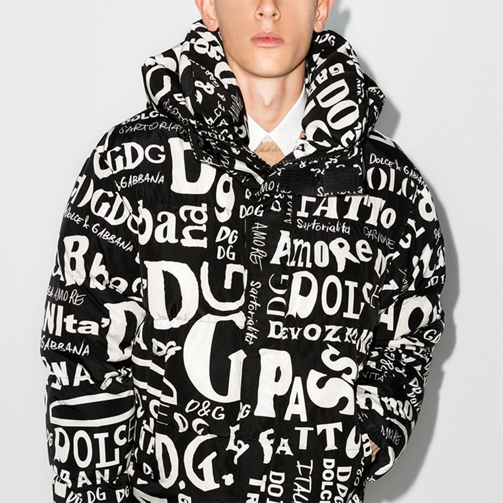 Winter Down Coat Hoodie Puffer Men Clothing Jacket Streetwear Printing Latest Design Custom Puffer Jacket Men 2022