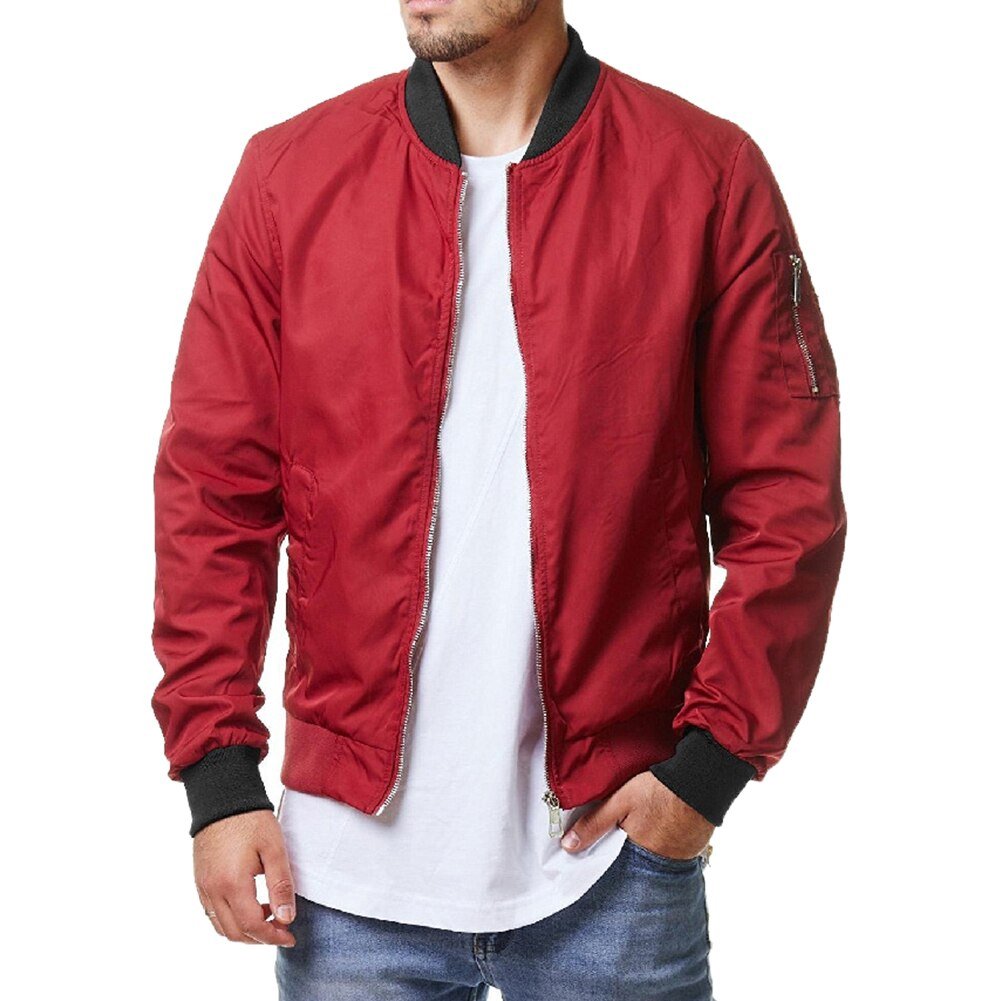 Men's Jacket Coats Spring Bomber Jacket Men Casual Slim Patchwork Windbreaker Jackets Men Outwear Zipper Thin Coat