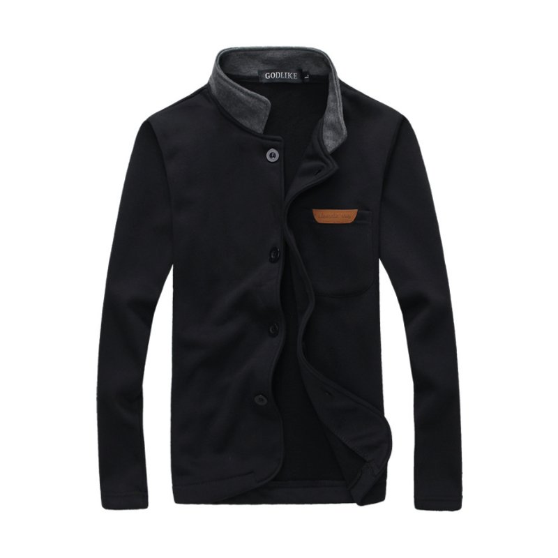 Cotton long sleeve single button mens spring jacket stand collar casual thinny men's varsity jackets