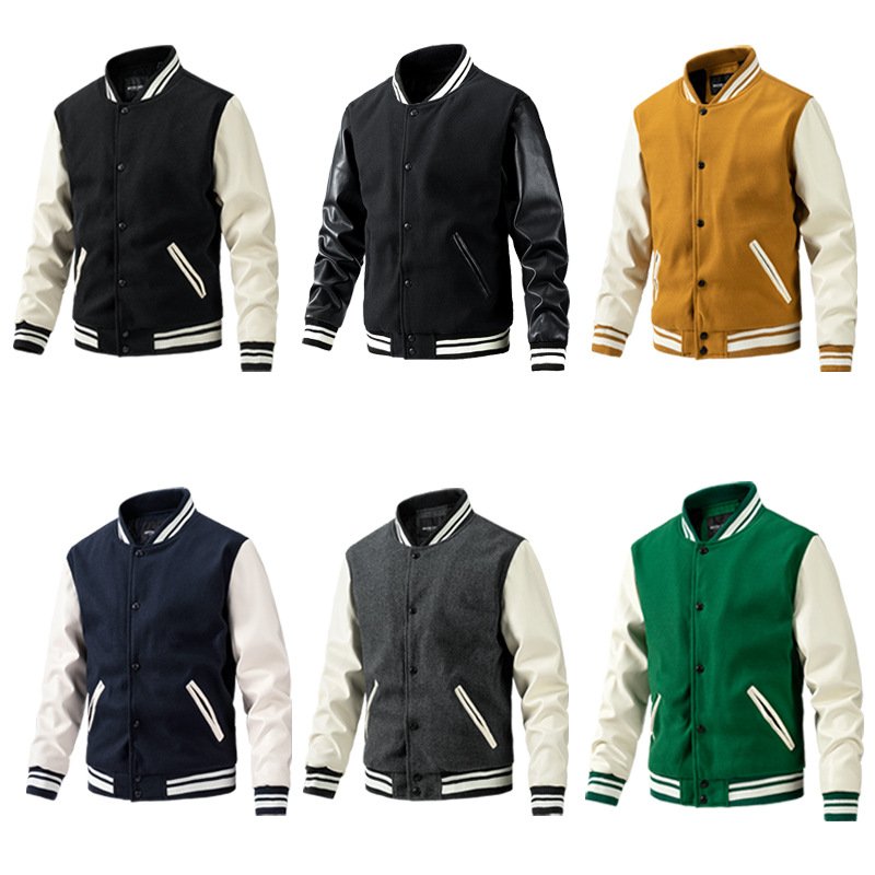 Wholesale Custom Designer Logo Jackets Casual Baseball Jacket Letterman Coat Cotton Unisex Varsity men's Jackets