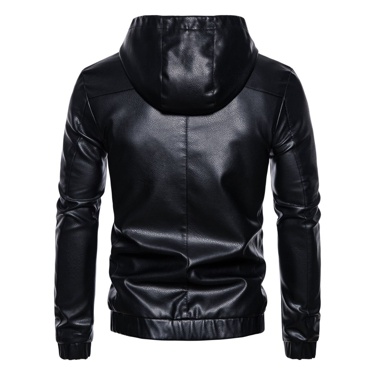 Autumn and winter thin velvet leather jacket hooded leather jacket men's trendy casual motorcycle jackets