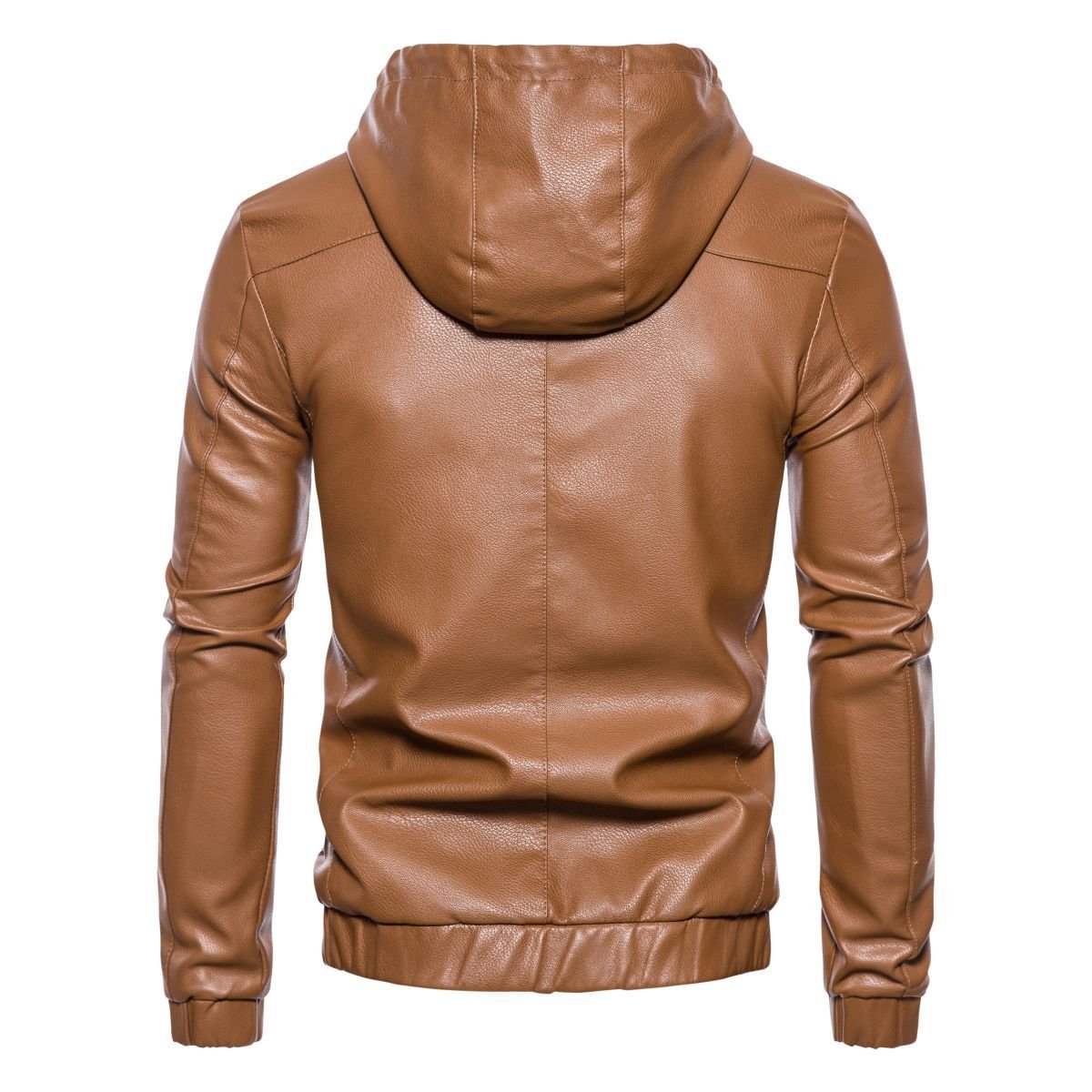 Autumn and winter thin velvet leather jacket hooded leather jacket men's trendy casual motorcycle jackets