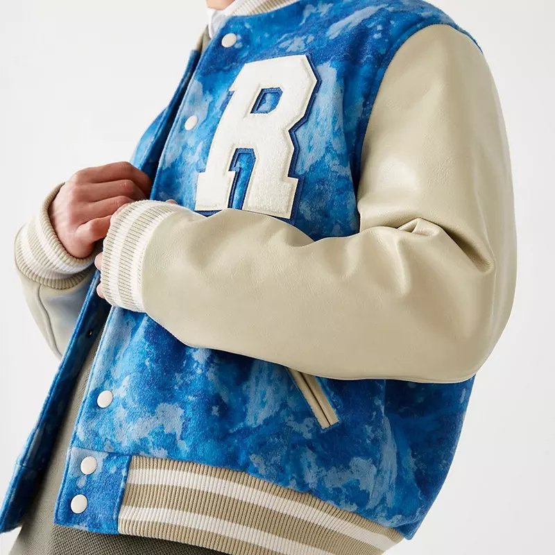 Wholesale Men Custom Cotton Button Up Mens Sherpa Jackets For Winter Mens Plus Size Bomber Jacket Varsity Jackets