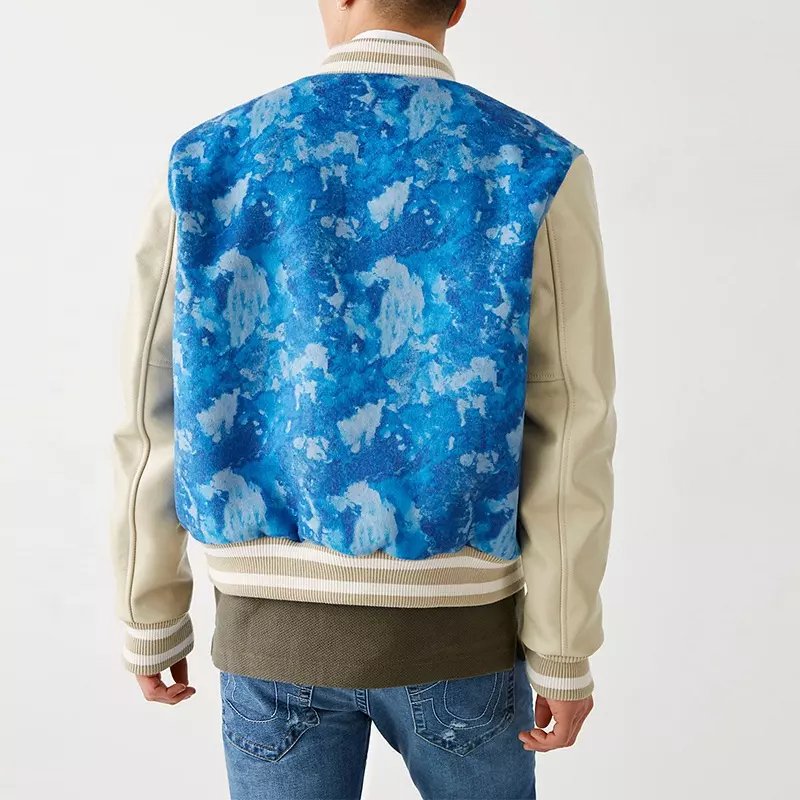 Wholesale Men Custom Cotton Button Up Mens Sherpa Jackets For Winter Mens Plus Size Bomber Jacket Varsity Jackets