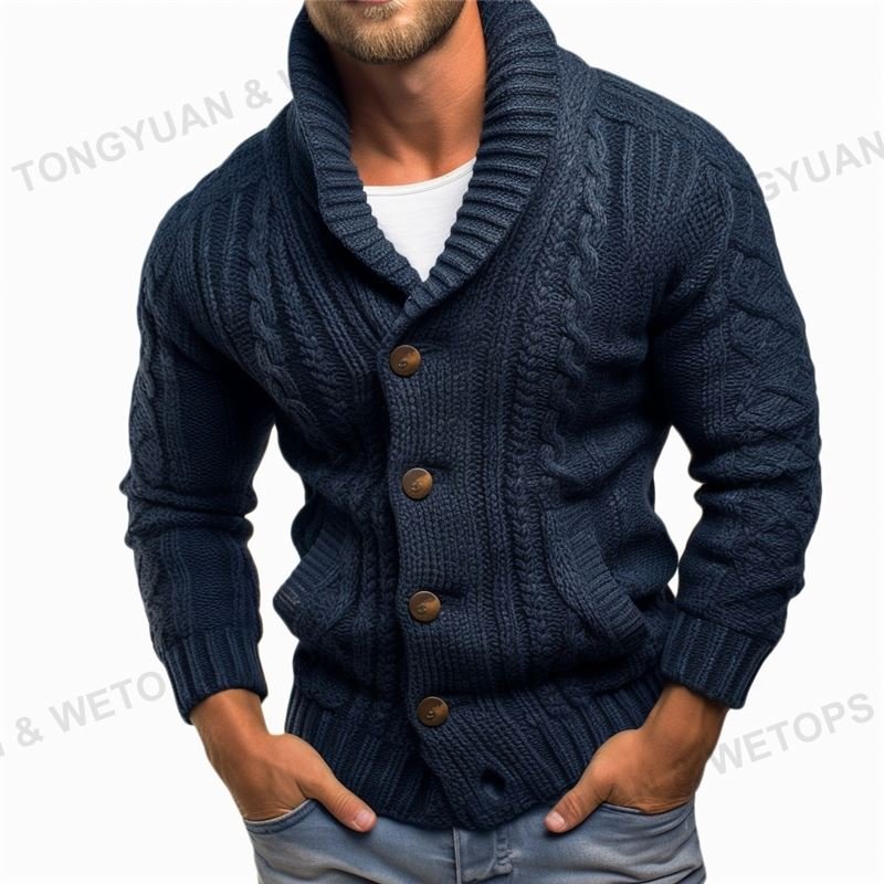 Custom Apparel Men's Casual Slimmer Full Zipper Knit Custom Logo Clothing Cardigan Sweater Jacket With Pockets