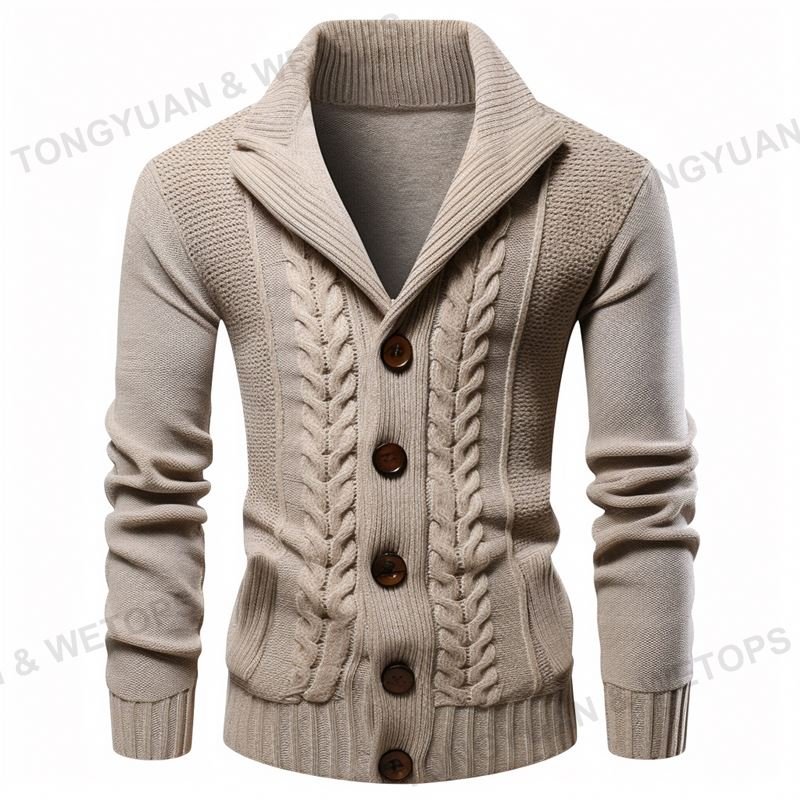 Custom Apparel Men's Casual Slimmer Full Zipper Knit Custom Logo Clothing Cardigan Sweater Jacket With Pockets
