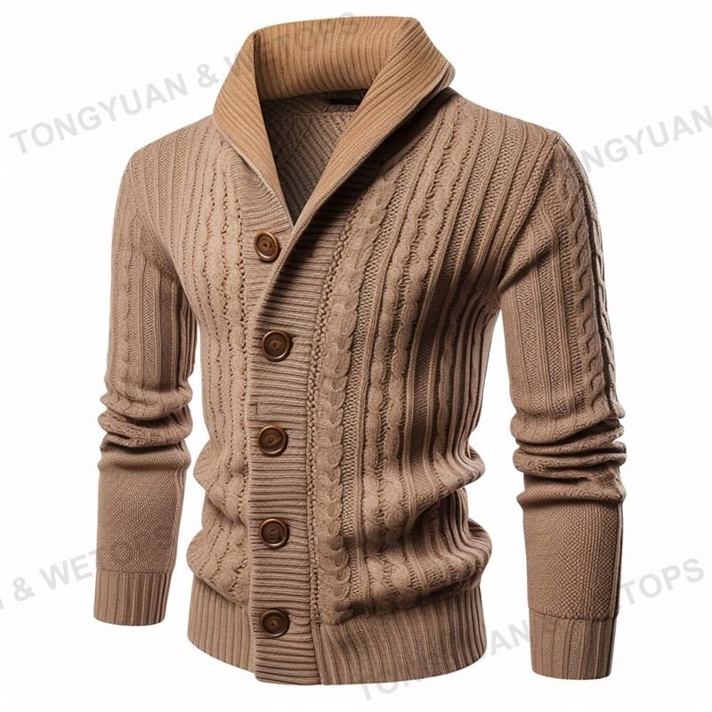 Custom Apparel Men's Casual Slimmer Full Zipper Knit Custom Logo Clothing Cardigan Sweater Jacket With Pockets