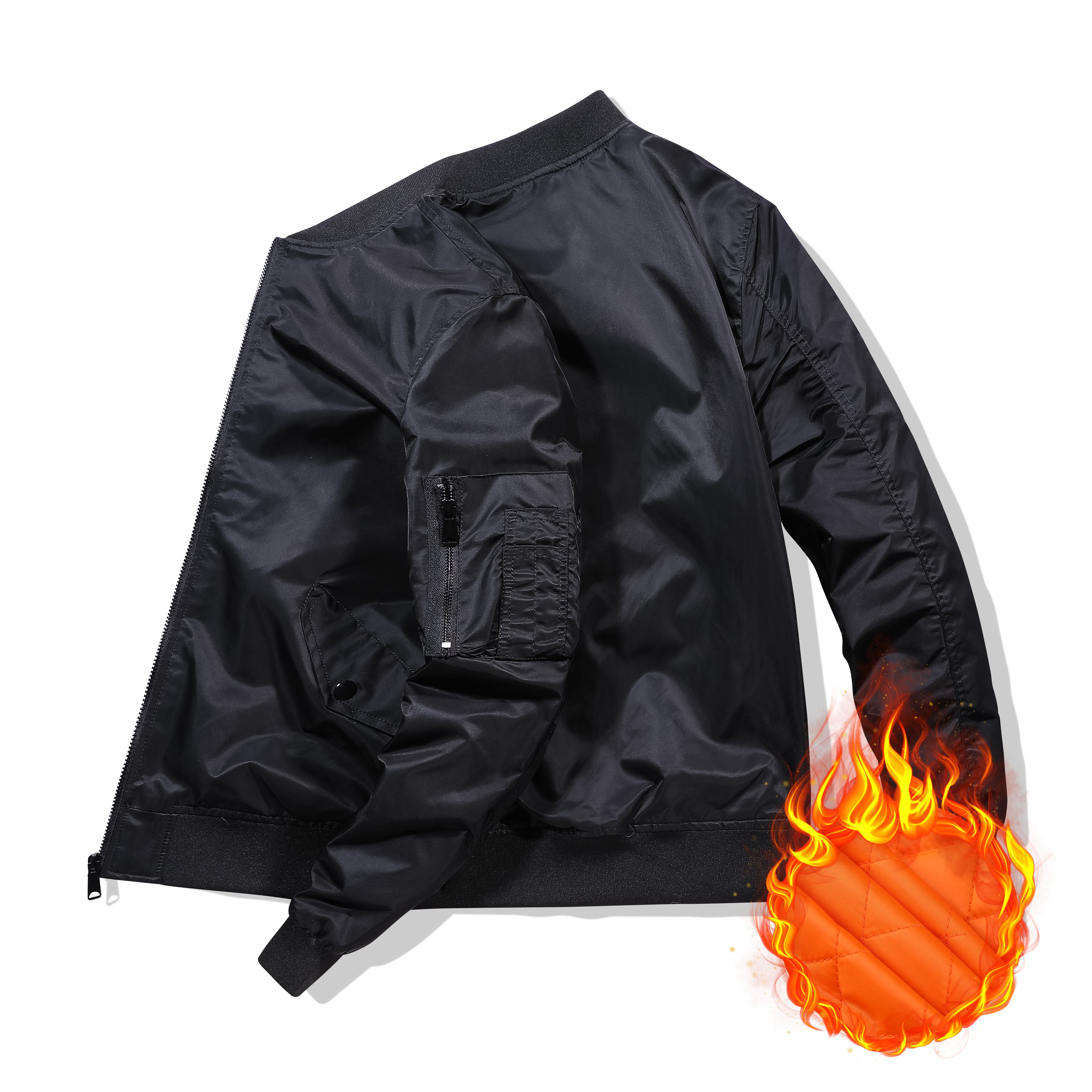 OEM ODM Custom Winter Thick Padded Quilted Pilot Bomber Coat MA1 Flight Bomber Mens Jacket