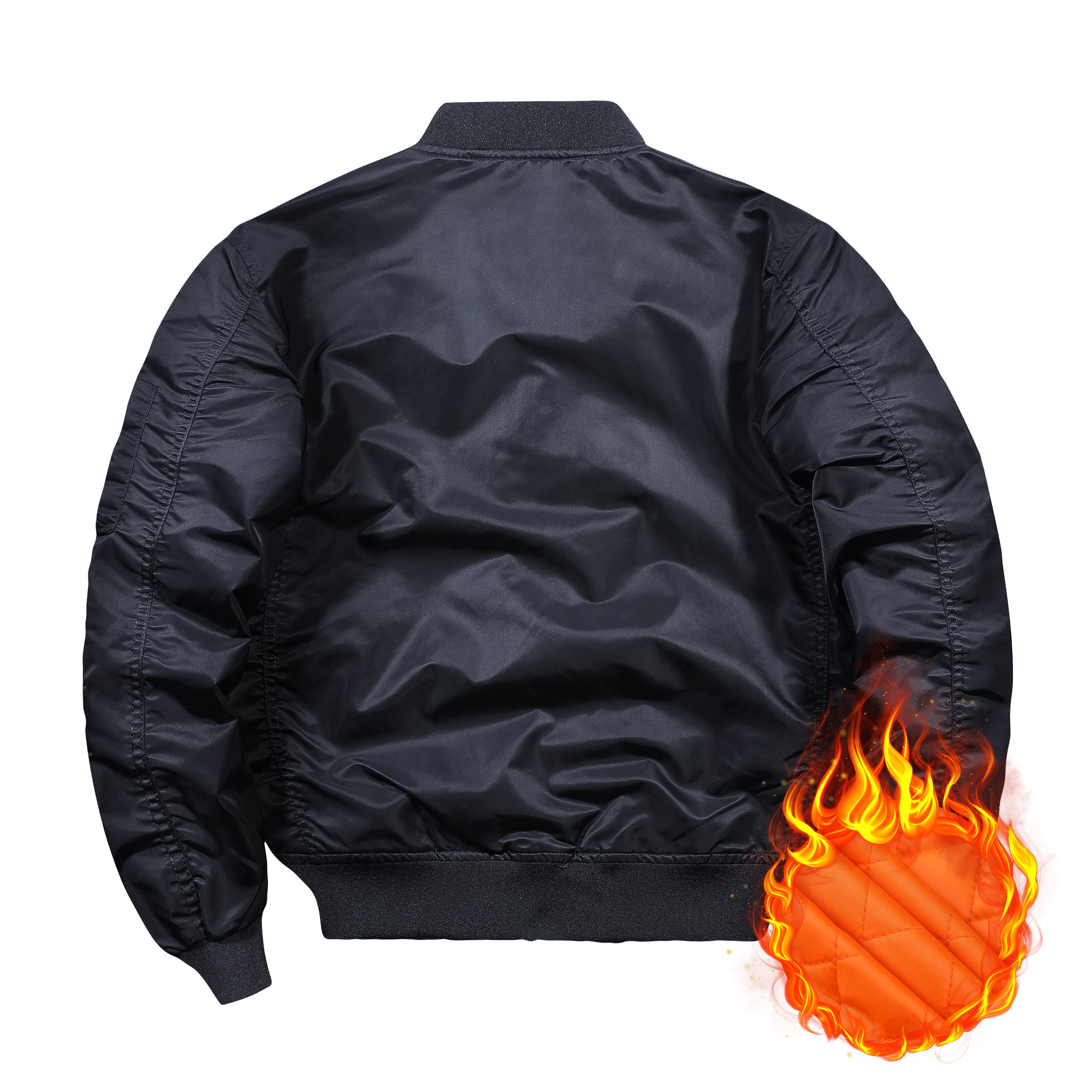 OEM ODM Custom Winter Thick Padded Quilted Pilot Bomber Coat MA1 Flight Bomber Mens Jacket