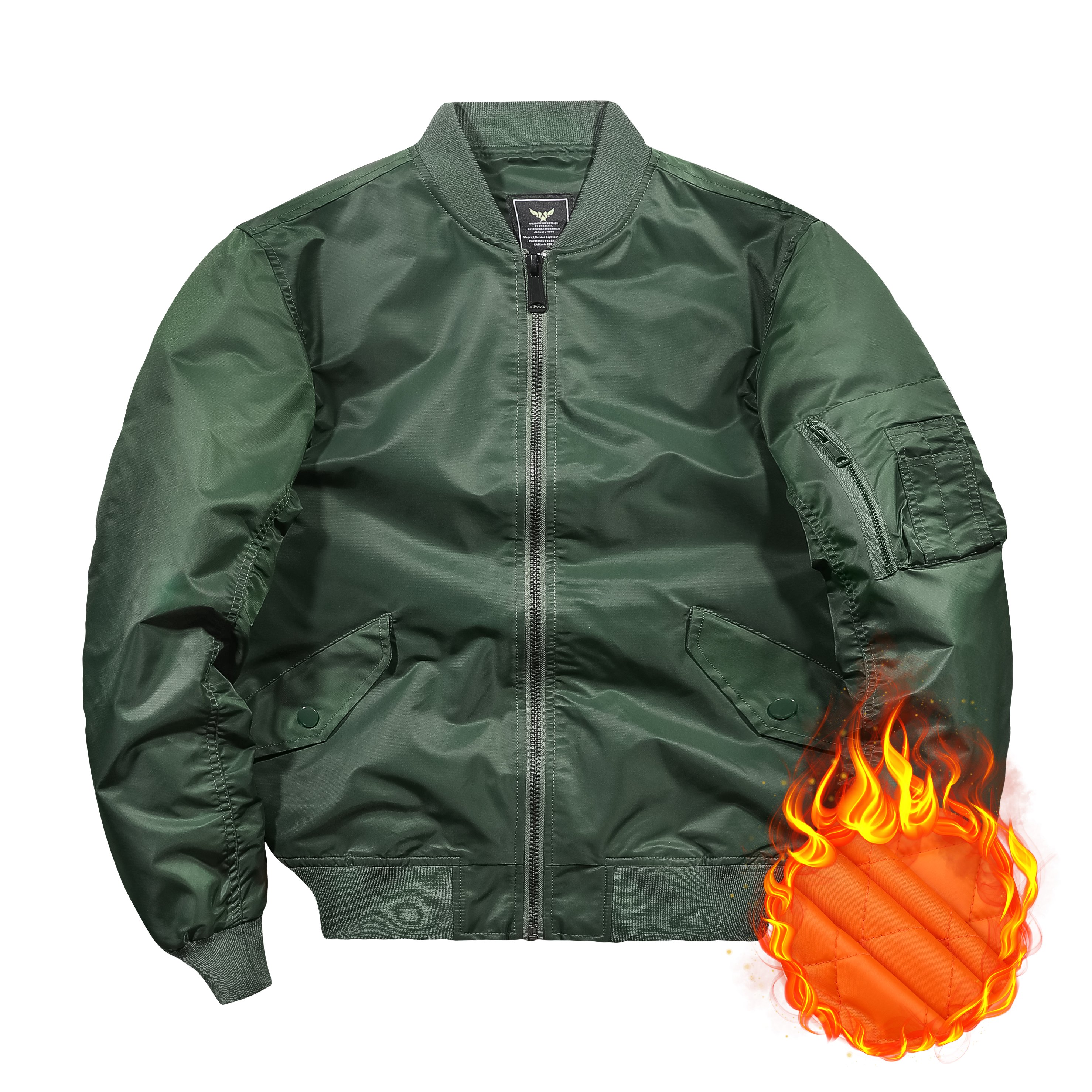 OEM ODM Custom Winter Thick Padded Quilted Pilot Bomber Coat MA1 Flight Bomber Mens Jacket