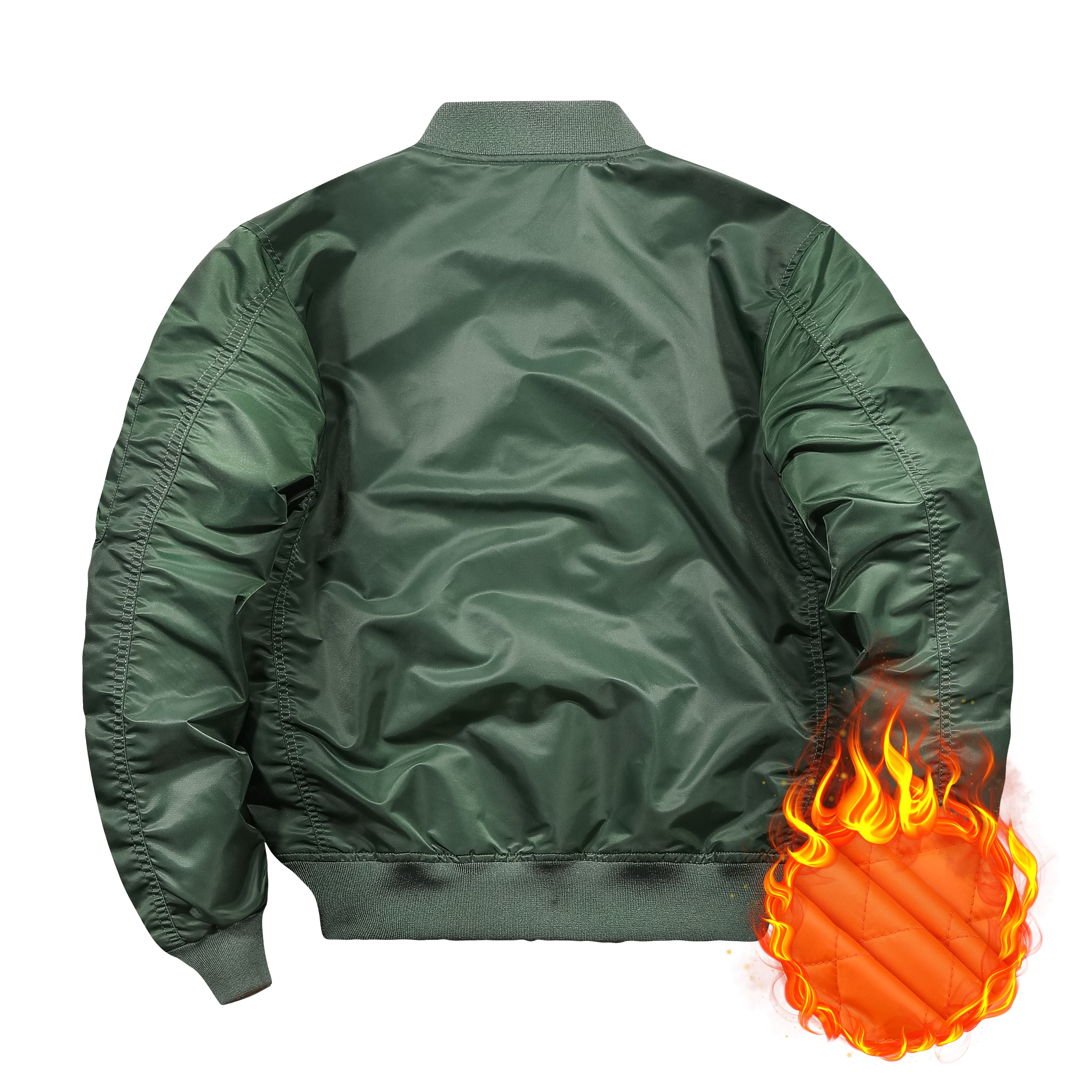 OEM ODM Custom Winter Thick Padded Quilted Pilot Bomber Coat MA1 Flight Bomber Mens Jacket