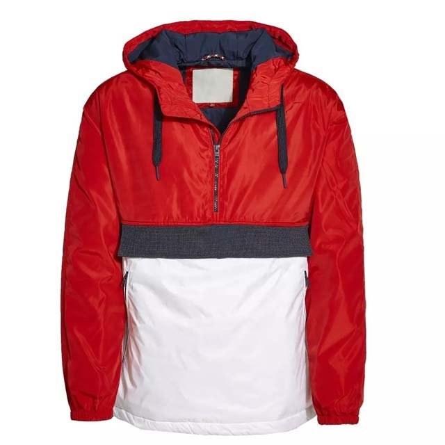 Customized Logo 2024 New Design Cheap Casual Rain Jackets For Men's Clothing Polyester Cotton Nylon Block Color High Street 500g