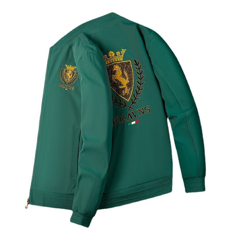 Spring and Autumn New Men's Jackets Italian Slim Fit Men's Top Fashion Embroidery Casual Men's Baseball Jersey