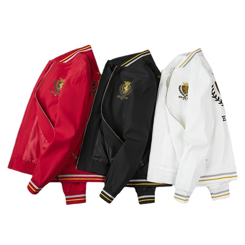 Spring and Autumn New Men's Jackets Italian Slim Fit Men's Top Fashion Embroidery Casual Men's Baseball Jersey