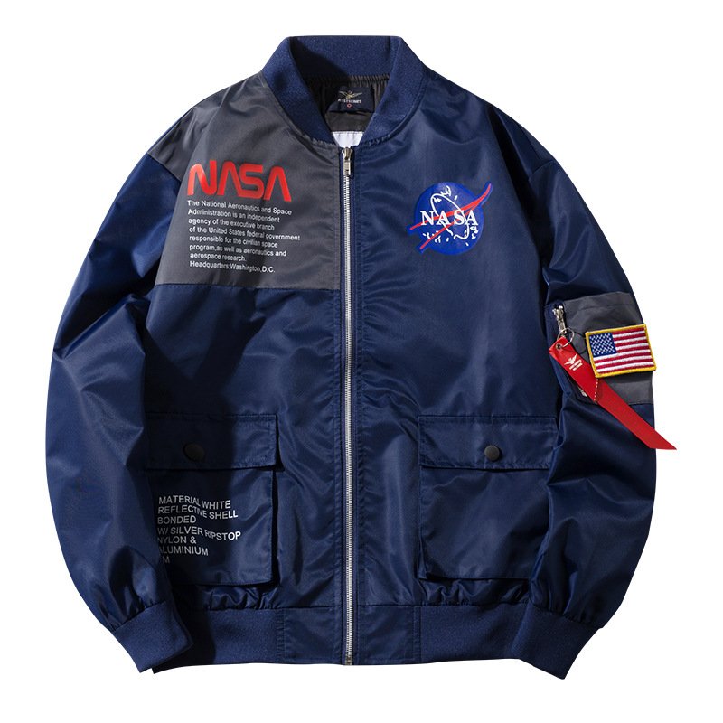 OEM Custom Wholesale Autumn Plus Size NASA Flight Bomber Jacket Men's Jackets