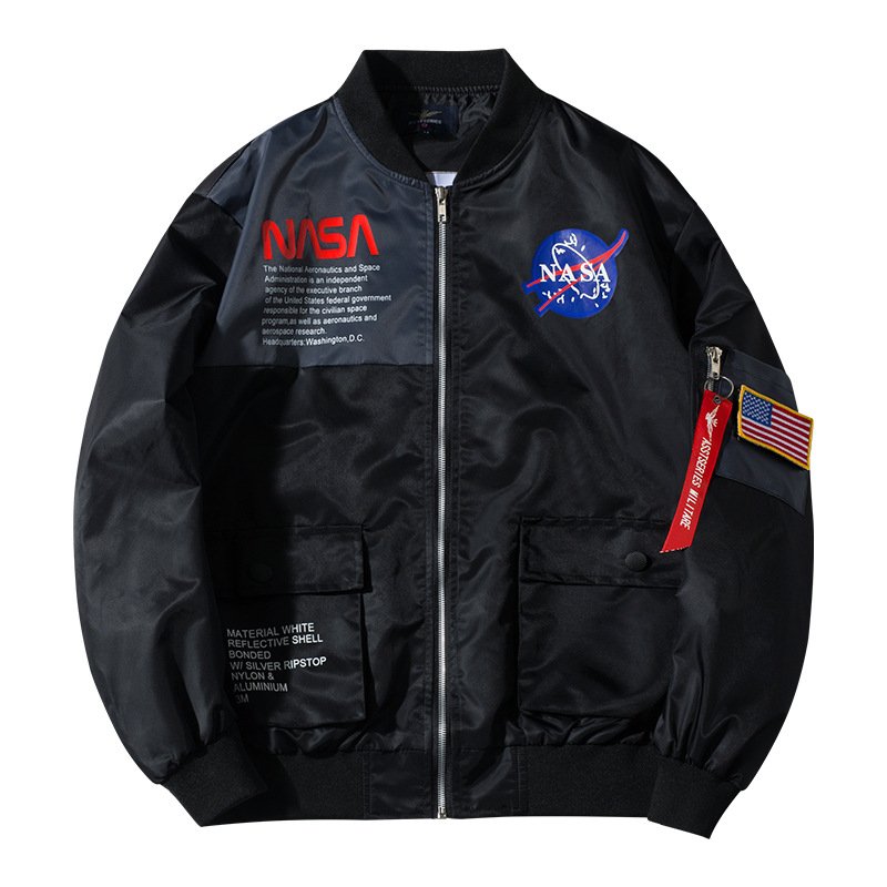 OEM Custom Wholesale Autumn Plus Size NASA Flight Bomber Jacket Men's Jackets