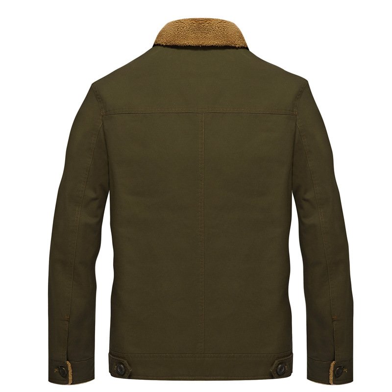 Winter Jacket Men Jacket Warm Men Fur Collar Men Fleece Jacket New Fashion Solid Color Coat