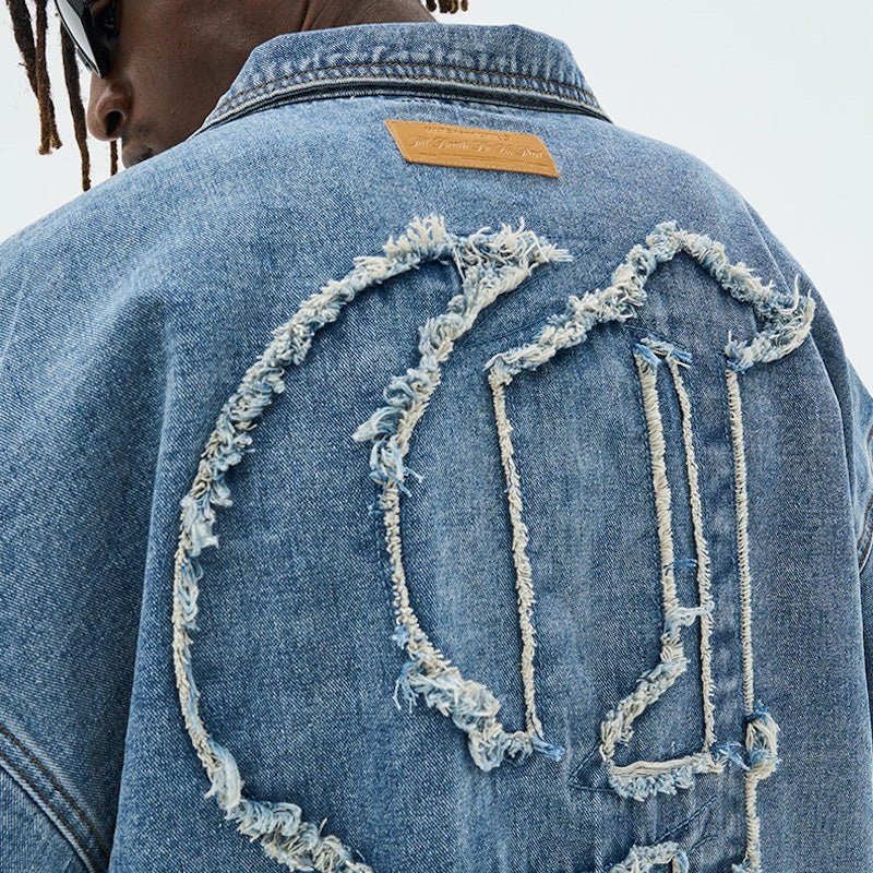 Custom High Quality Fashion Fall Vintage Men's Patch Embroidery Jackets Denim Mens Jean Jacket