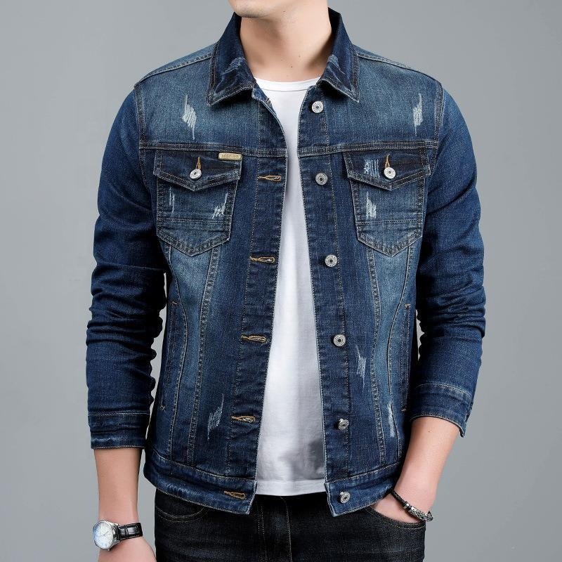 2023 Spring New Men's Casual Cotton Denim Jacket Classic Style Fashion Slim Washed Retro Blue Jeans Coat Male Brand Clothing