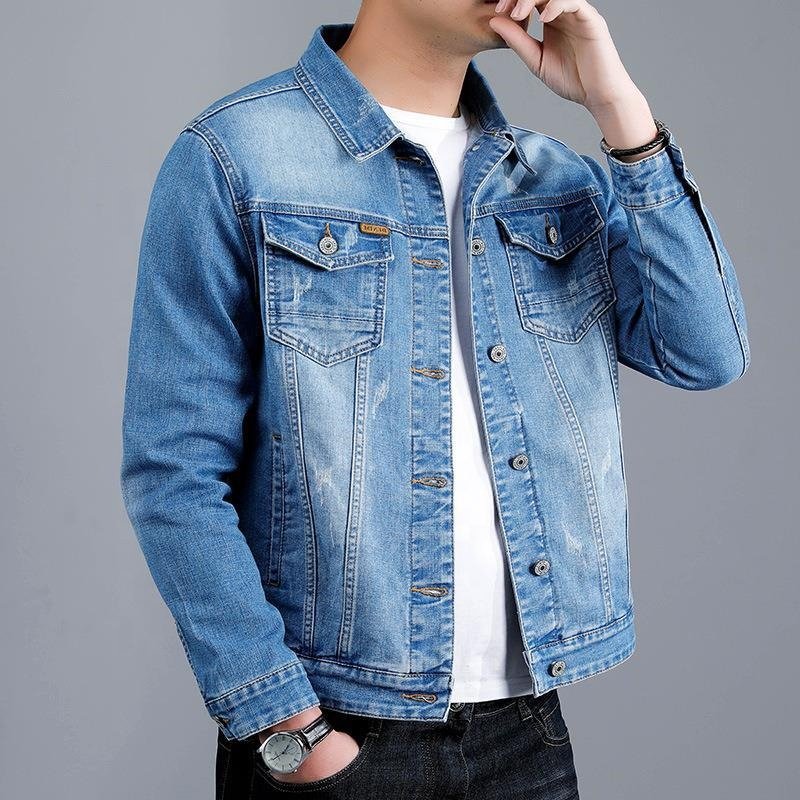 2023 Spring New Men's Casual Cotton Denim Jacket Classic Style Fashion Slim Washed Retro Blue Jeans Coat Male Brand Clothing