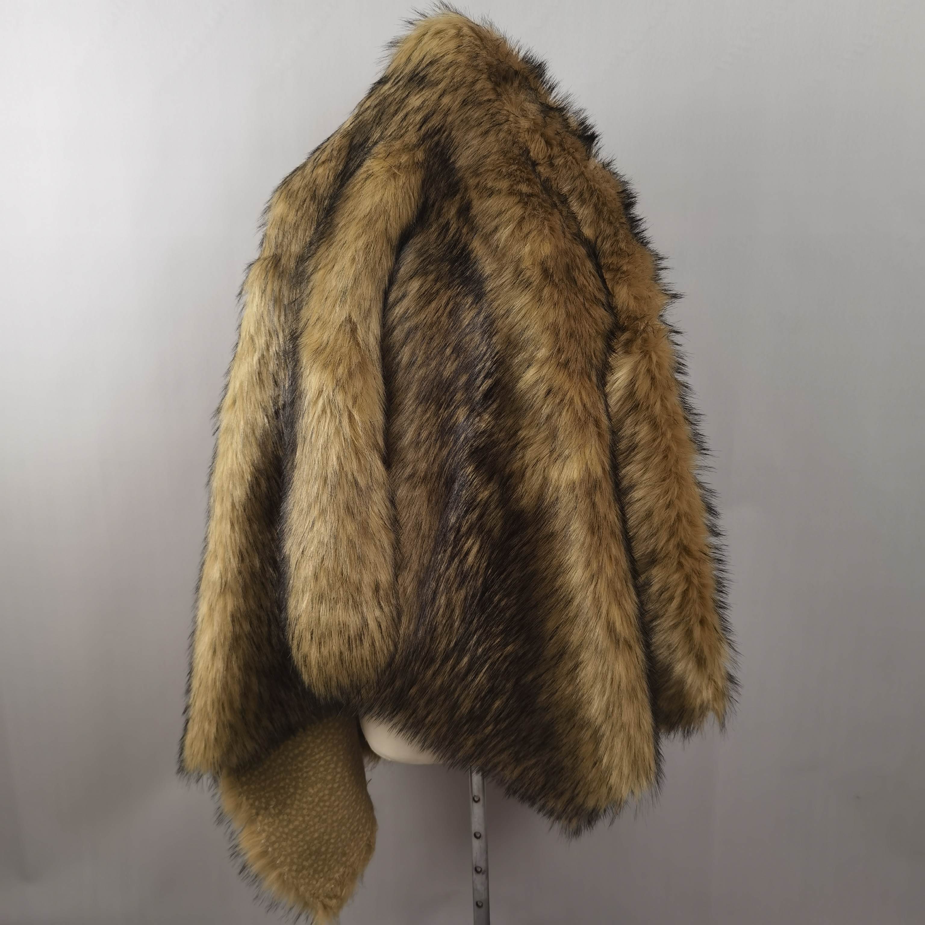 custom plus size men's coats&outwears modest winter jackets with big collar fluffy long big collar faux fur coat for men