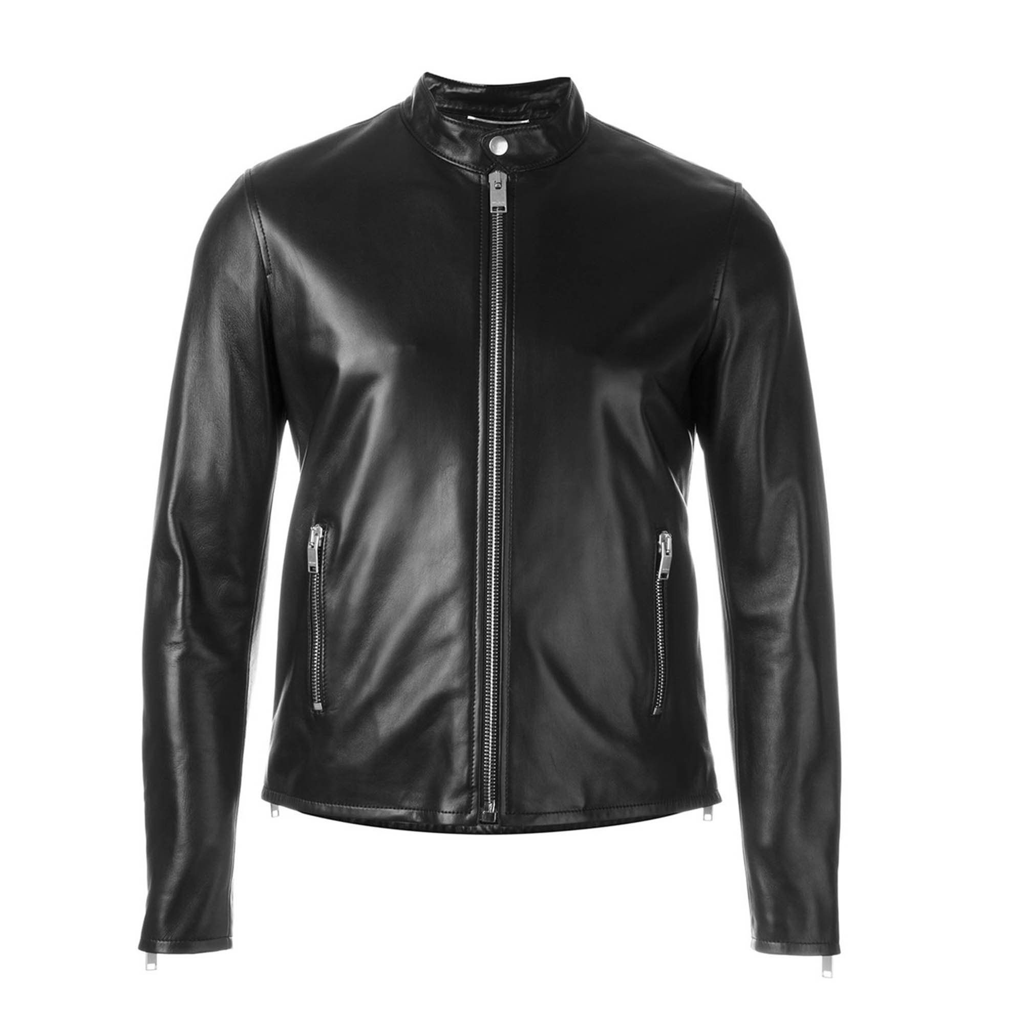 High Quality Slim Fit Men's Cowhide Genuine Leather Motorcycle Jacket Custom Private Label Design Fabric Faux Cowhide Jacket