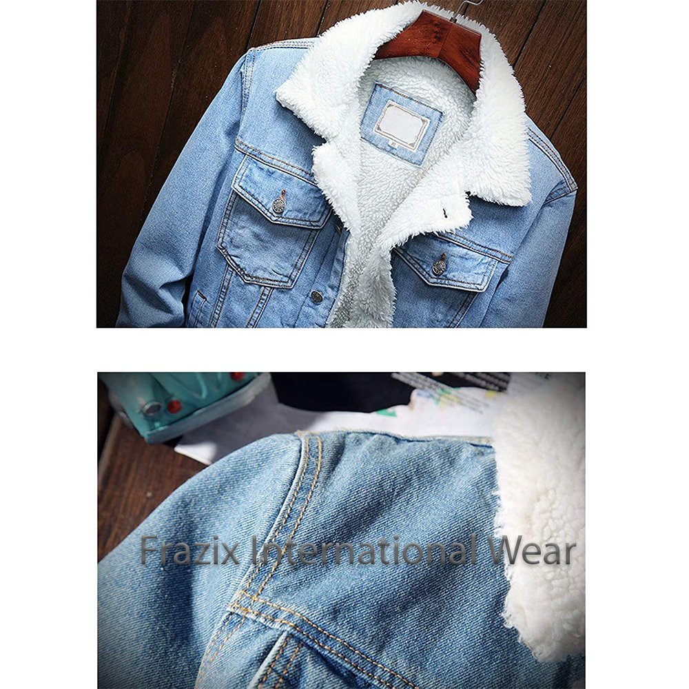 Unisex blue jean two piece set allover jacquard print custom denim jeans and jackets sets for men