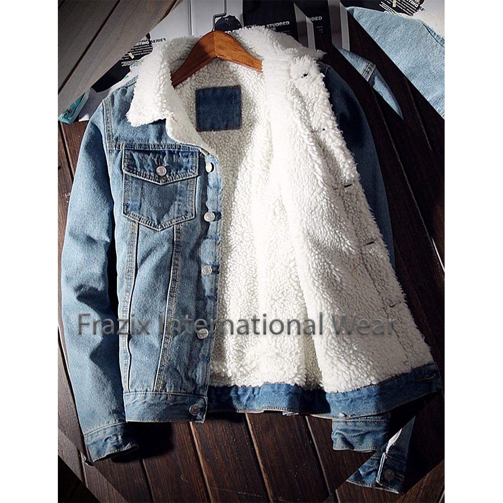Unisex blue jean two piece set allover jacquard print custom denim jeans and jackets sets for men