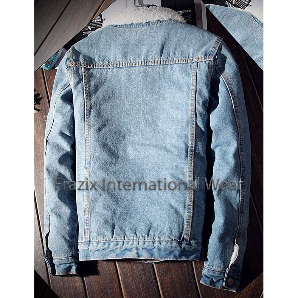 Unisex blue jean two piece set allover jacquard print custom denim jeans and jackets sets for men