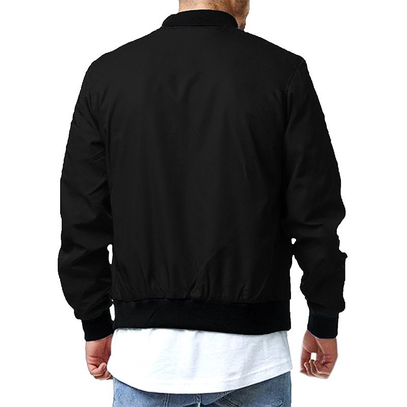 New Autumn Men's High Quality Bomber Zipper Jacket Plus Size Solid Color Streetwear Slim Fit Running Jackets