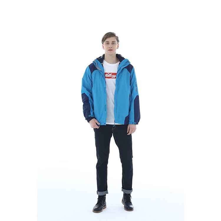 With hood waterproof zipper men's jacket Men's rain coats with hood and pockets