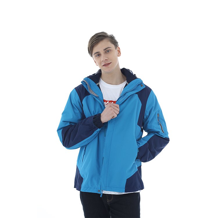 With hood waterproof zipper men's jacket Men's rain coats with hood and pockets