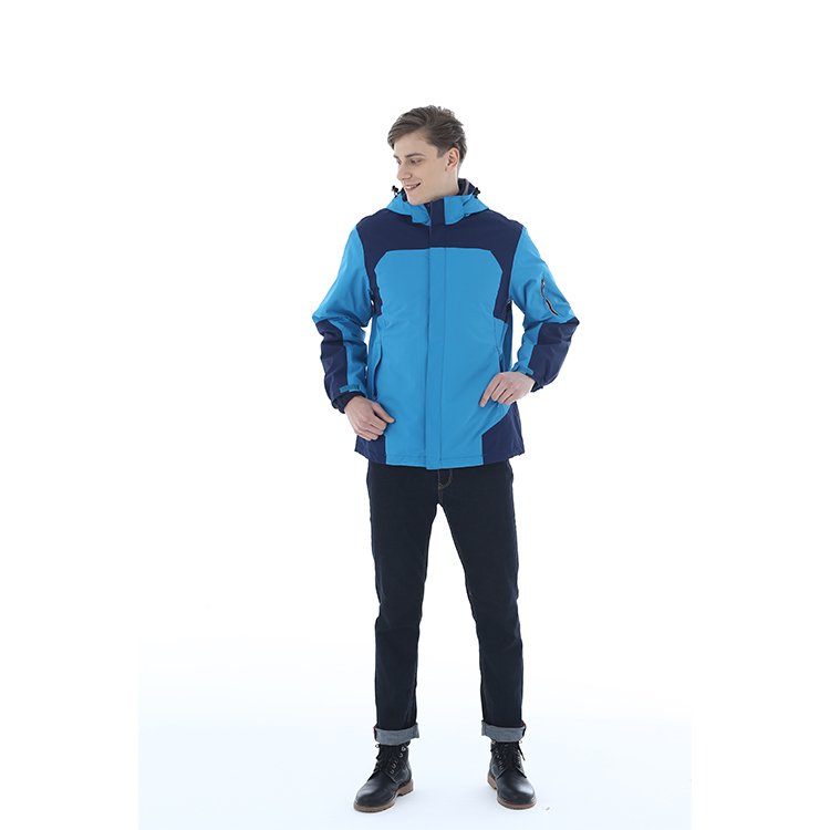 With hood waterproof zipper men's jacket Men's rain coats with hood and pockets